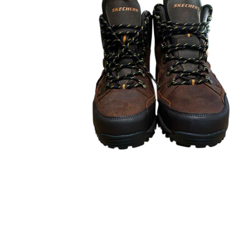 Skechers Men's Relment Traven Waterproof Leather Hiking Boots Brown Size 11 - Picture 2 of 10
